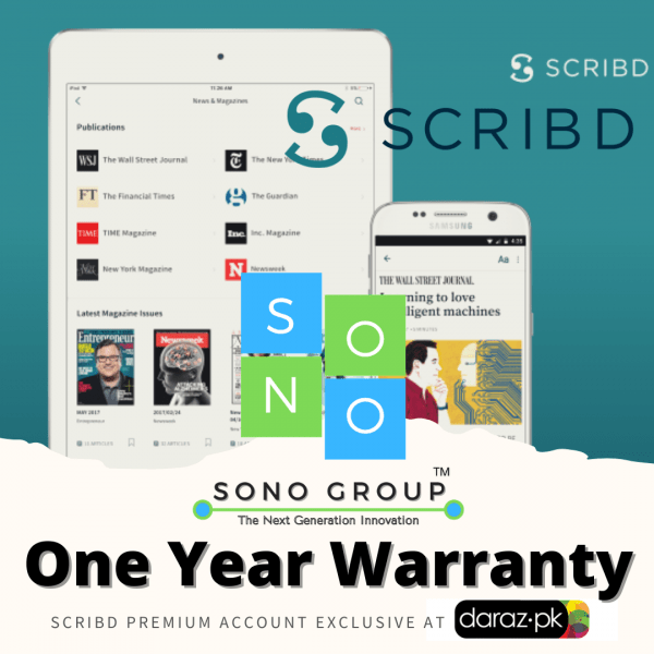 SCRIBD ONE YEAR PREMIUM SUBSCRIPTION EXCLUSIVE AT sonogroup.pk