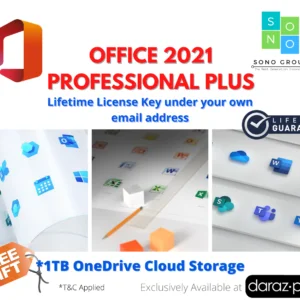 Microsoft Office 2021 Professional Plus 32/64bit email binding Key Lifetime - 100% Genuine + *Free 1TB Cloud Storage